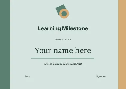 Learning Milestone · Structured certificates certificate template
