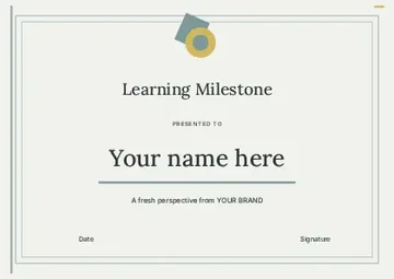 Learning Milestone · Linework certificate template