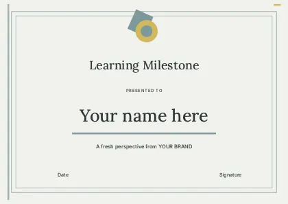 Learning Milestone · Linework certificate template