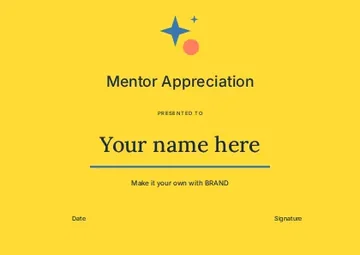 Mentor Appreciation · Gallery certificate template