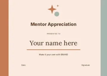 Mentor Appreciation · Medallion certificate template