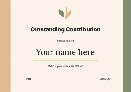 Outstanding Contribution · Duotone certificate template