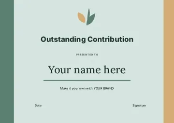Outstanding Contribution · Frame certificate template