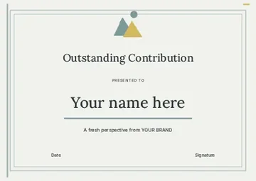 Outstanding Contribution · Linework certificate template