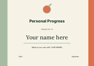 Personal Progress · Modern certificate template