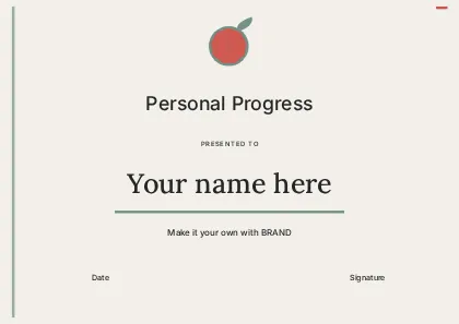 Personal Progress · Terrace certificate template