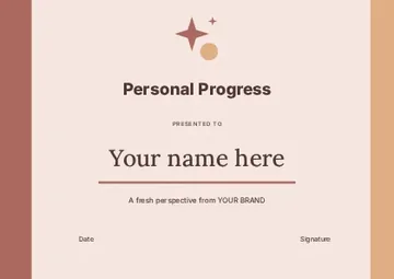 Personal Progress · Frame certificate template