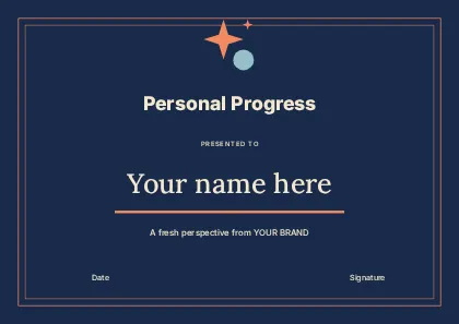 Personal Progress · Spectrum certificate template