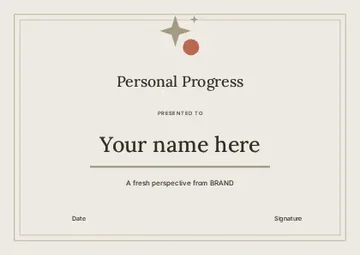 Personal Progress · Studio certificate template