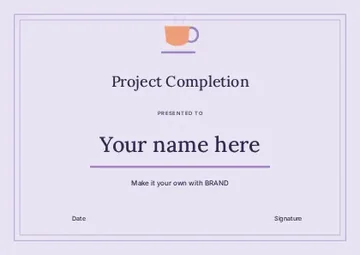 Project Completion · Structured certificates certificate template