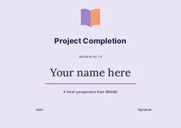 Project Completion · Orbit certificate template