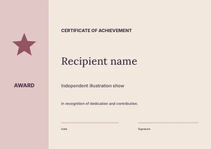 Independent illustration show · Sidebar certificate template