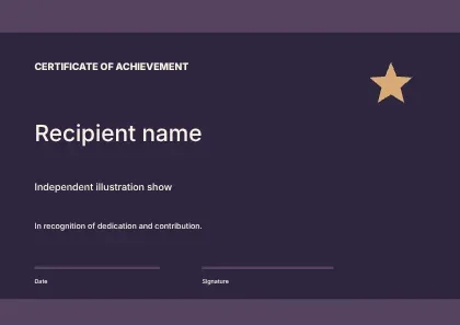 Independent illustration show · Structured certificate template