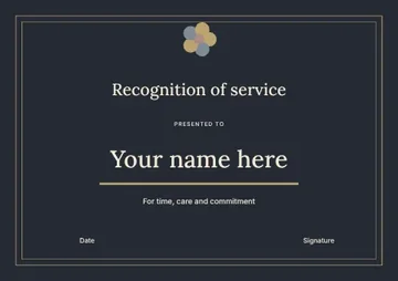Recognition of service · Elegant certificate template