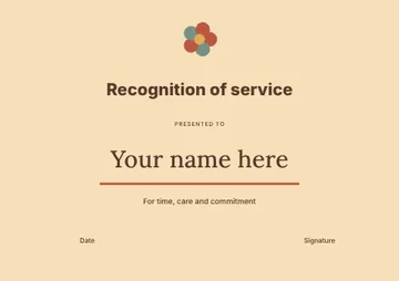 Recognition of service · Retro certificate template