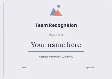 Team Recognition · Classic certificate template