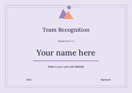 Team Recognition · Stencil certificate template
