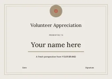 Volunteer Appreciation · Studio certificate template