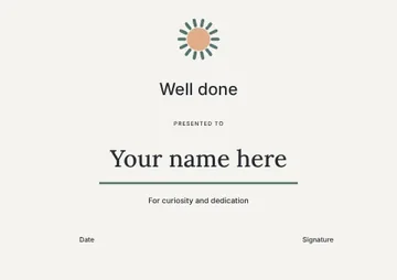 Well done · Minimal certificate template