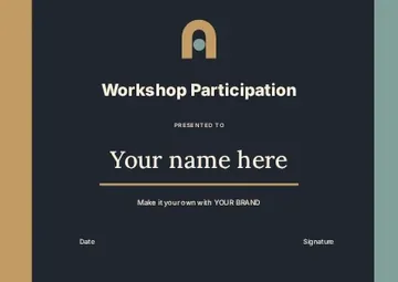 Workshop Participation · Column certificate template