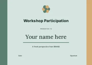 Workshop Participation · Column 2 certificate template