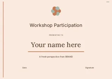 Workshop Participation · Terrace certificate template
