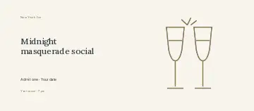 Midnight masquerade social · Split editorial event ticket template