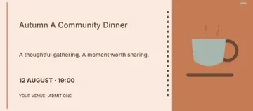 Autumn A Community Dinner · Terrace event ticket template