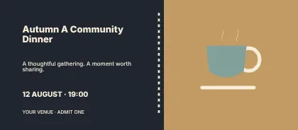Autumn A Community Dinner · Typographic event ticket template