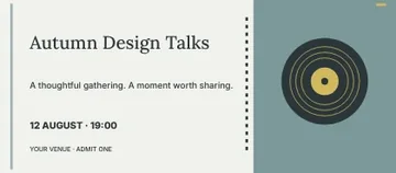Autumn Design Talks · Linework event ticket template