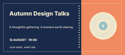 Autumn Design Talks · Spectrum event ticket template