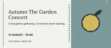 Autumn The Garden Concert · Linework event ticket template