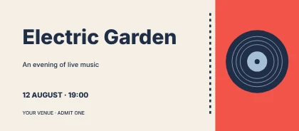 Electric Garden · Swiss event ticket template