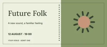 Future Folk · Botanical event ticket template