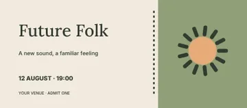 Future Folk · Editorial event ticket template