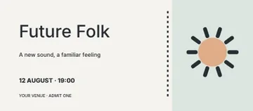 Future Folk · Minimal event ticket template