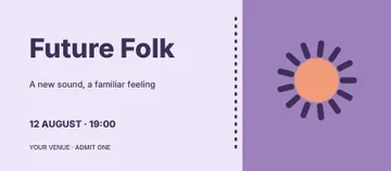Future Folk · Playful event ticket template