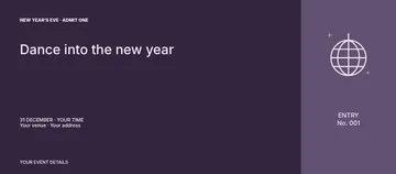 New Year’s Eve disco event ticket template