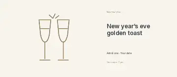 New Year’s Eve golden toast event ticket template