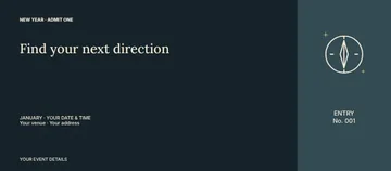 New Year new direction event ticket template