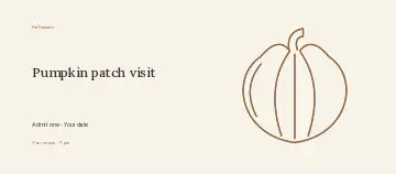 Pumpkin patch visit event ticket template