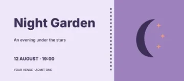 Night Garden · Playful event ticket template