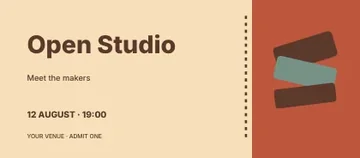 Open Studio · Retro event ticket template