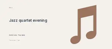 Jazz quartet evening · Editorial event ticket template