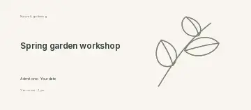 Spring garden workshop · Editorial event ticket template