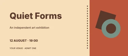 Quiet Forms · Retro event ticket template