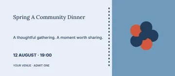 Spring A Community Dinner · Contour event ticket template