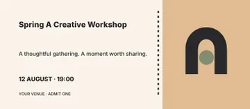 Spring A Creative Workshop · Duotone event ticket template