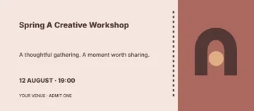 Spring A Creative Workshop · Orbit event ticket template