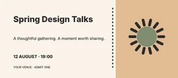 Spring Design Talks · Duotone event ticket template